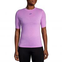 BROOKS HIGH POINT SHORT SLEEVE BRIGHT PURPLE  Tee shirt running pas cher