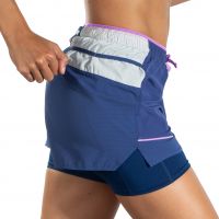 BROOKS SHORT HIGH POINT  POUCES 2 EN 1 AEGEAN  Short trail brooks pas cher