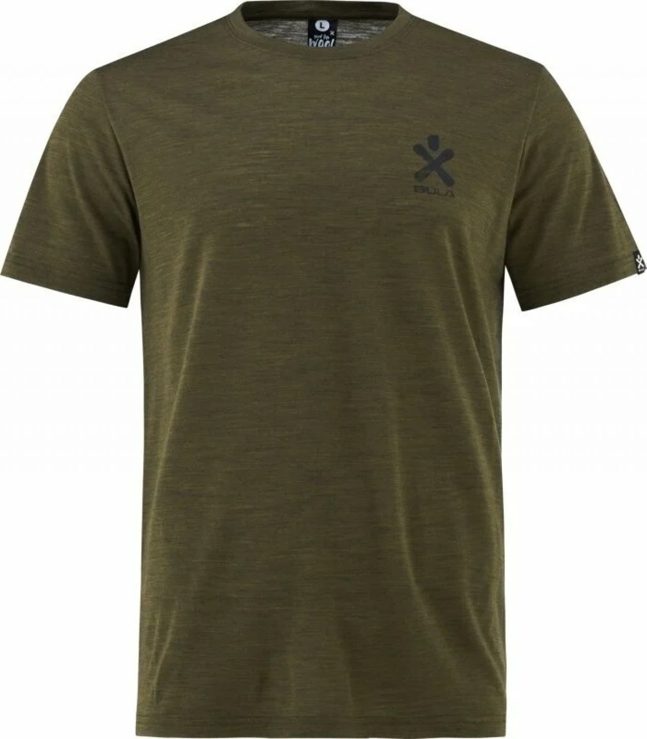 BULA PACIFIC SOLID MERINO WOOL TEE MOSS Tee shirt en merinos