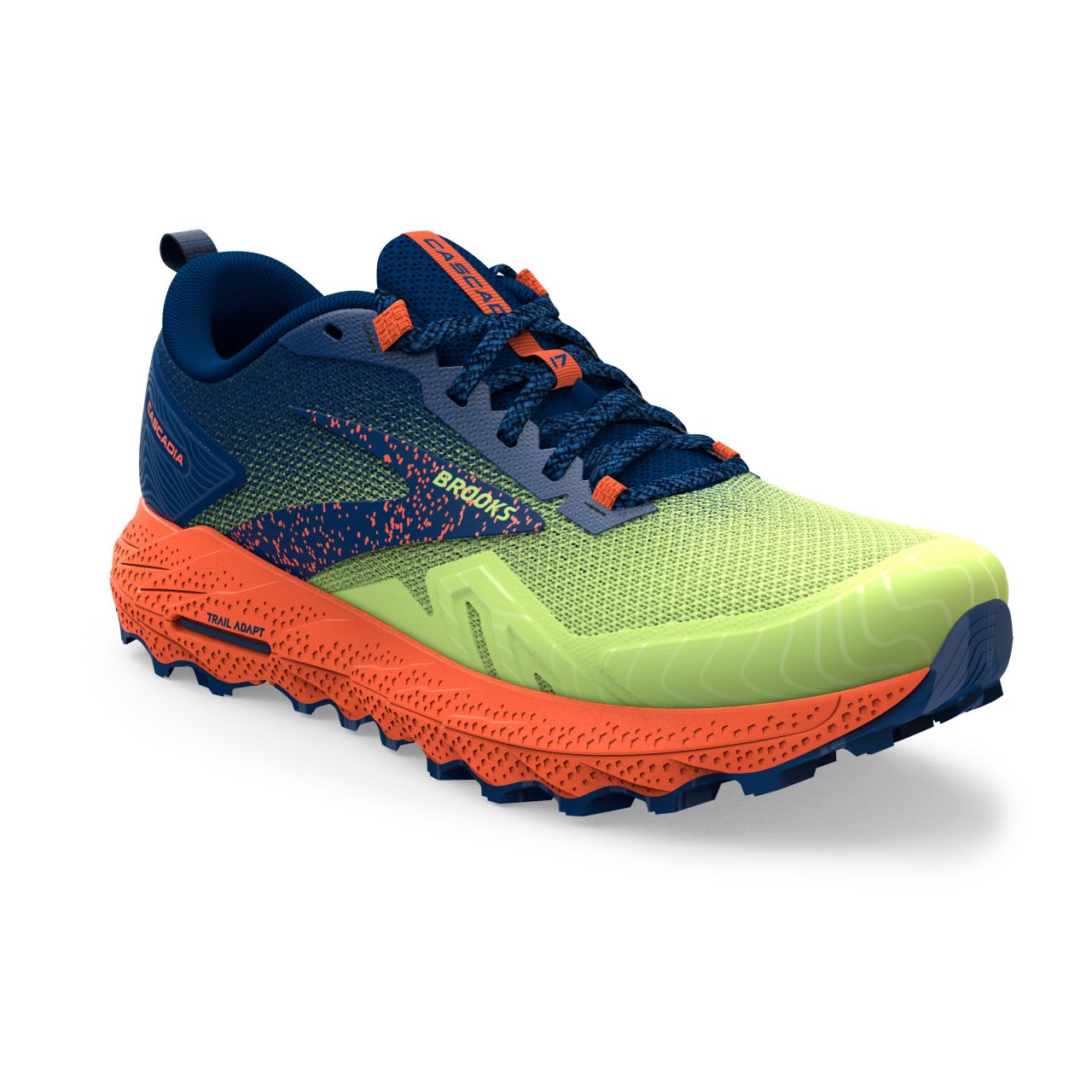 BROOKS CASCADIA 17 GREEN ET FIRECRACKER Chaussures de trail