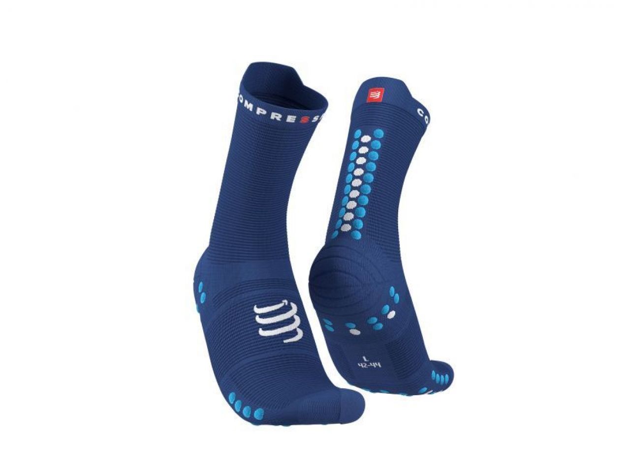 COMPRESSPORT PRO RACING SOCKS V4.0 RUN HIGH SOLADITE BLUE  Chaussettes running