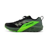 SALOMON SENSE RIDE 5 BLACK ET GREEN GECKO  Chaussures de trail pas cher