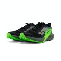 SALOMON SENSE RIDE 5 BLACK ET GREEN GECKO  Chaussures de trail pas cher