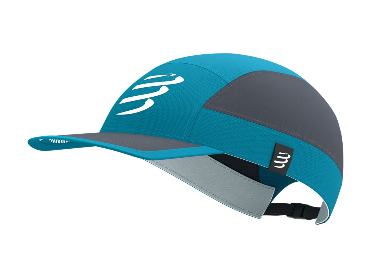 COMPRESSPORT 5 PANEL LIGHT CAP MOSAIC BLUE ET MAGNET Casquette running