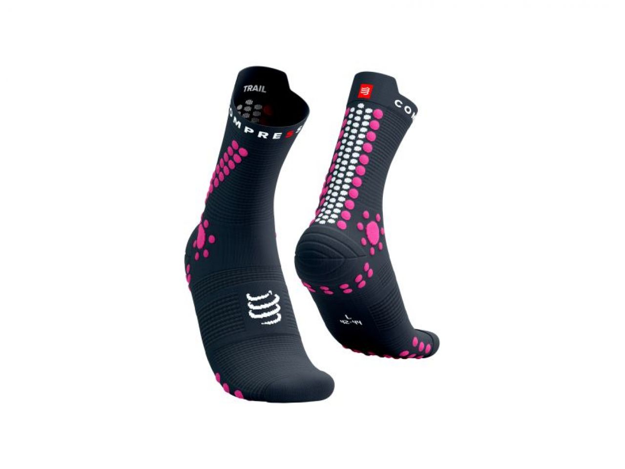 COMPRESSPORT PRO RACING SOCKS V4.0 TRAIL MAGNET ET MAGENTA Chaussettes running