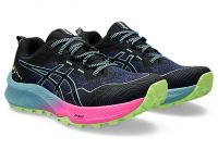 ASICS GEL TRABUCO 11 BLACK ET GRI BLUE Chaussures de trail pas cher