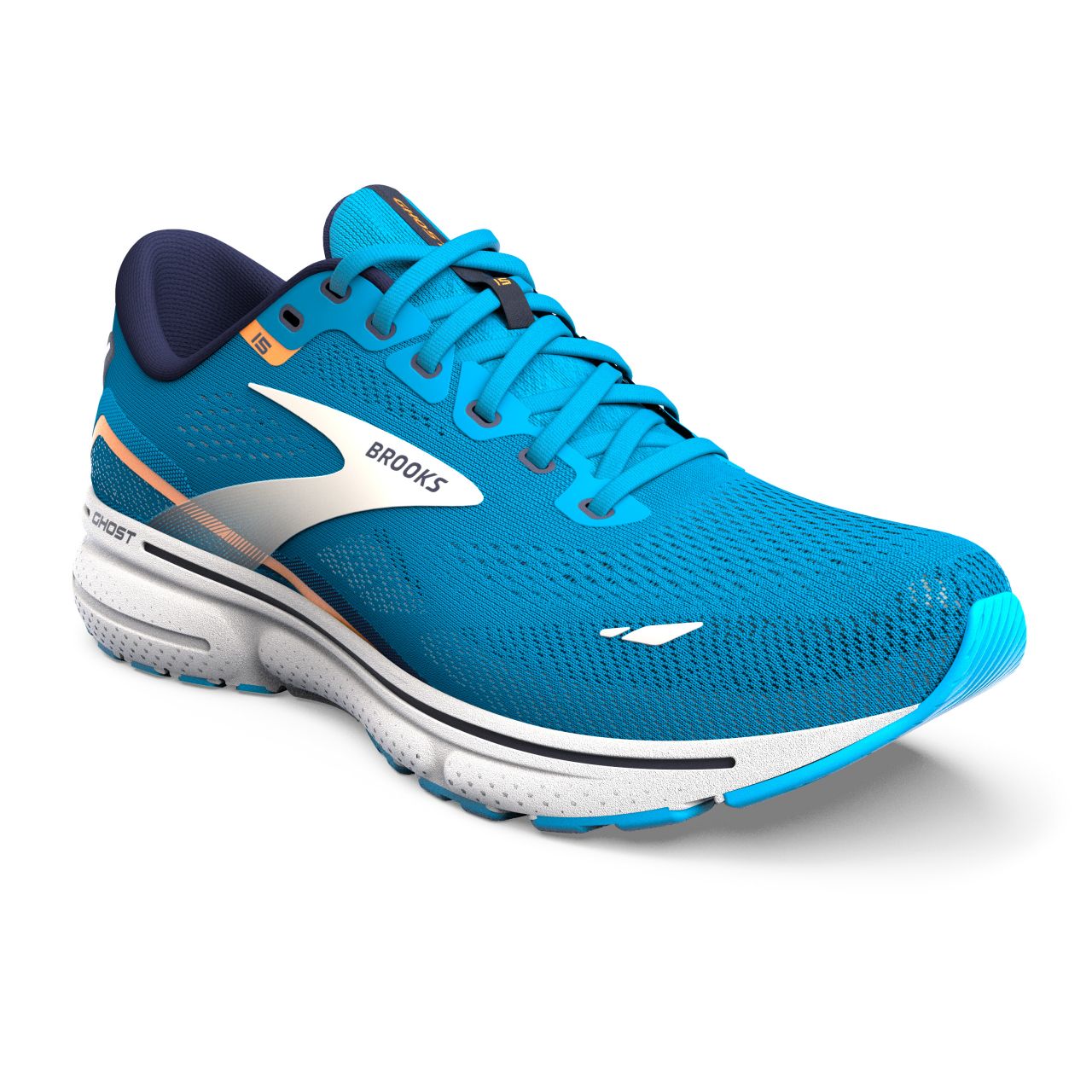 BROOKS GHOST 15 BLUE ET PEACOT Chaussures de running