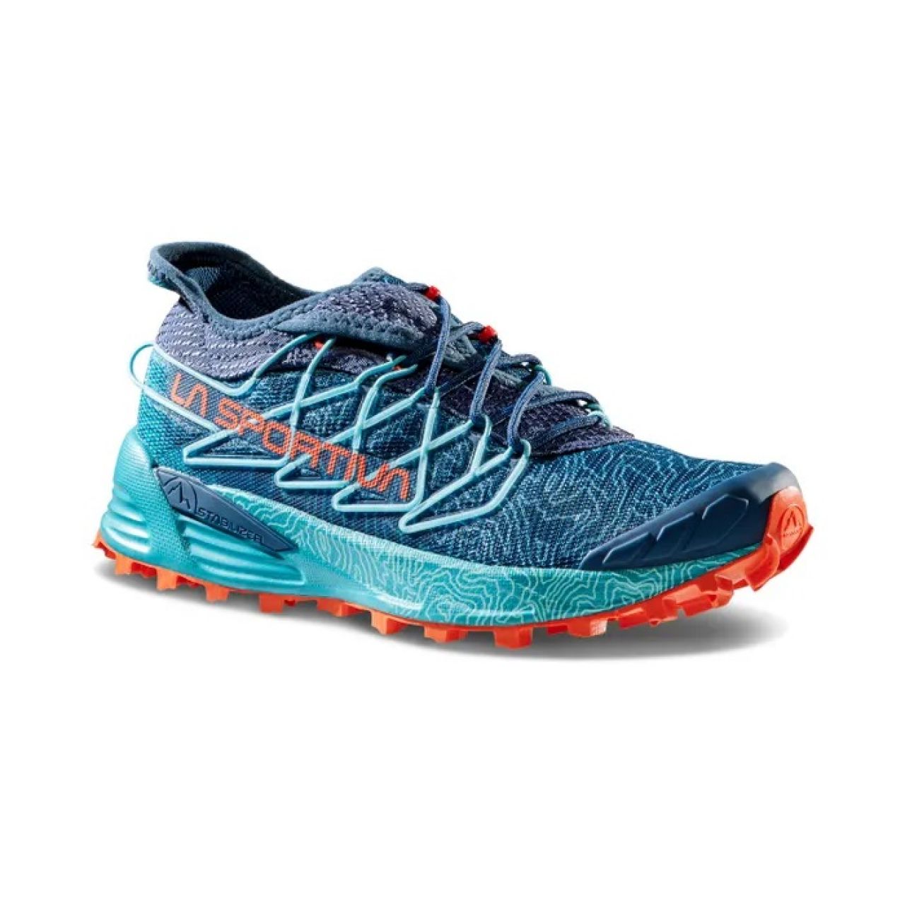 LA SPORTIVA MUTANT STORM BLUE ET CHERRY TOMATO  chaussure de  trail