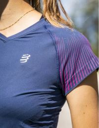 COMPRESSPORT PERFORMANCE SS SHIRT W MOOD INDIGO Tee shirt de running pas cher