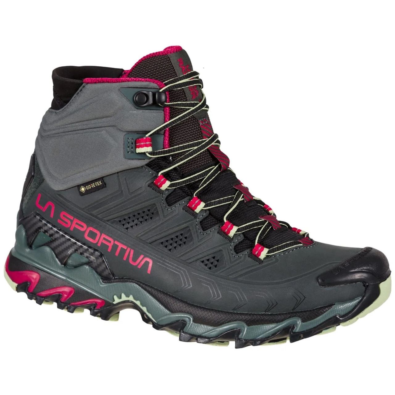 LA SPORTIVA ULTRA RAPTOR II  LEATHER GTX CHARCOAL ET CERISE Chaussure de randonnée
