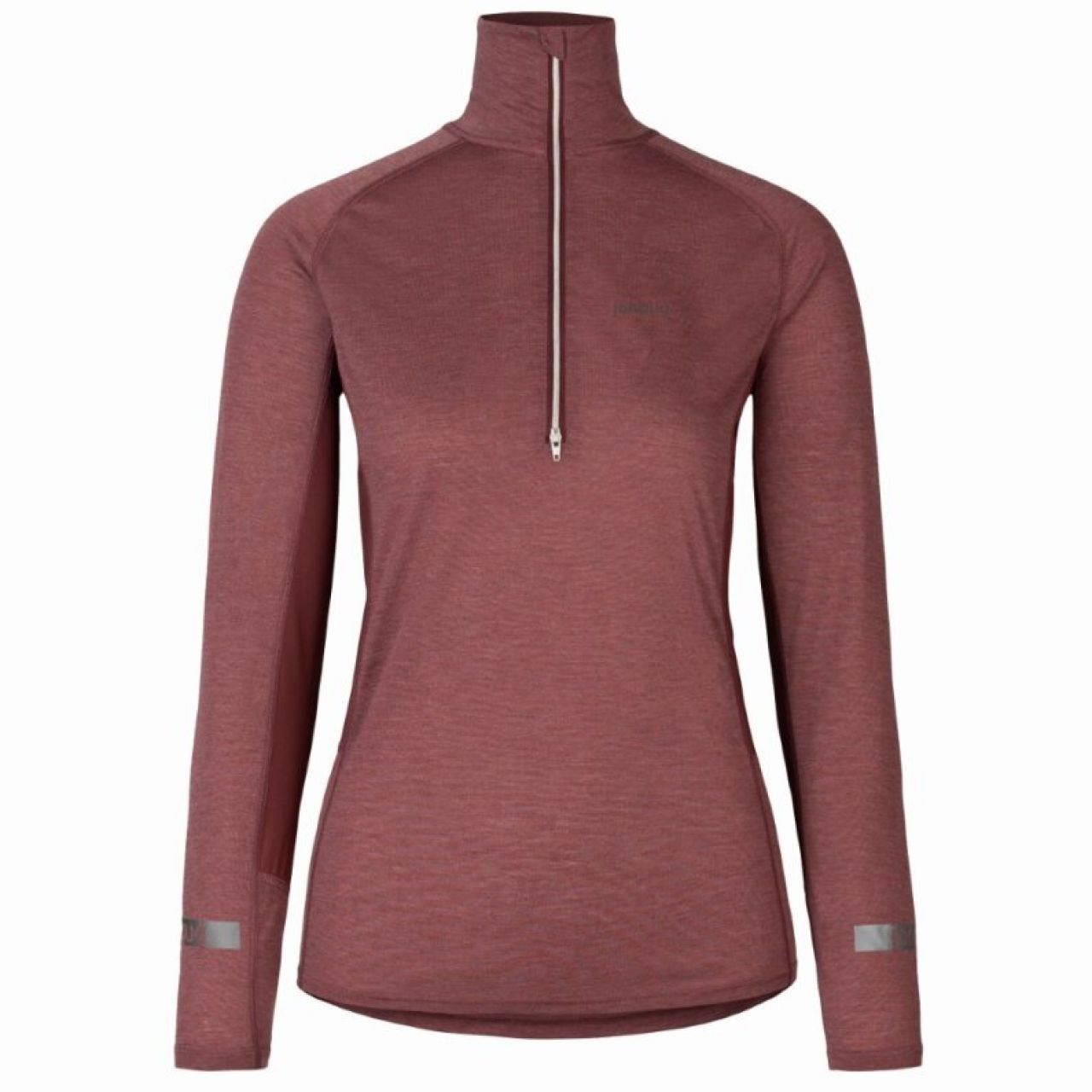 JOHAUG AERIAL WOOL MIX HALF ZIP TOP 2.0 BROWNISHRED