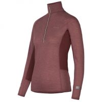 JOHAUG AERIAL WOOL MIX HALF ZIP TOP 2.0 BROWNISHRED pas cher