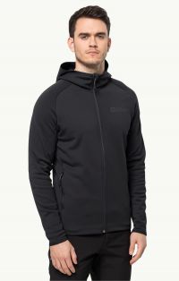 JACK WOLFSKINS BAISELBERG HOODED FZ BLACK pas cher