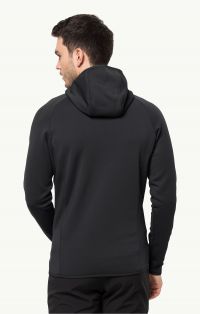 JACK WOLFSKINS BAISELBERG HOODED FZ BLACK pas cher