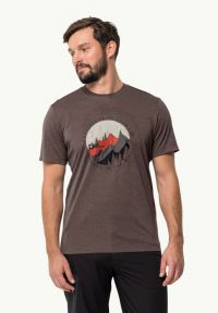 JACK WOLFSKINS HIKKING SS TEE RED EARTH Tee shirt de randonnée pas cher