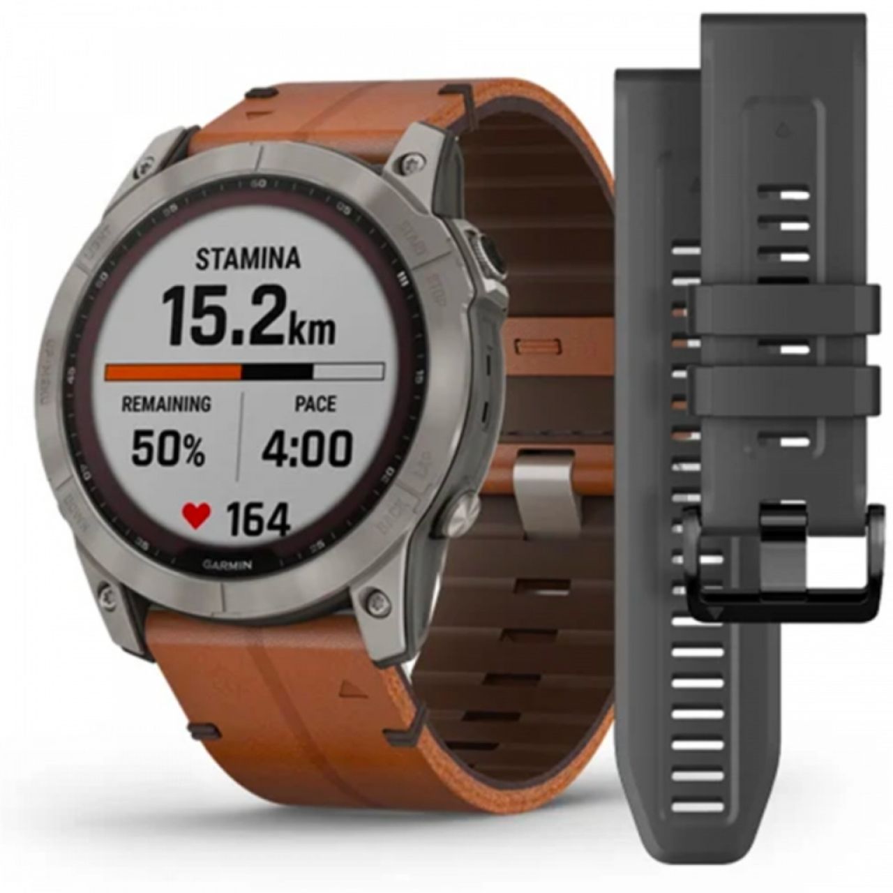 GARMIN FENIX 7X SAPHIRE SOLAR TITANE AVEC 2 BRACELETS