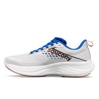 SAUCONY RIDE 17 WHITE ET COBALT Chaussures running pas cher