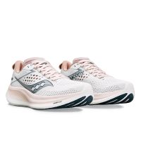 SAUCONY RIDE 17 WHITE ET LOTUS Chaussures running pas cher
