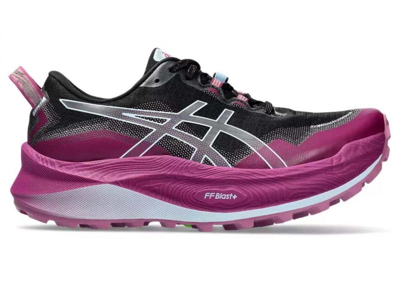 ASICS TRABUCO MAX 3 BLACK ET LIGHT BLUE Chaussures de trail