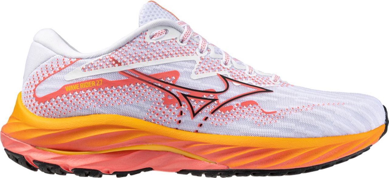 MIZUNO WAVE RIDER 27 WHITE ET FLAME  Chaussures de running
