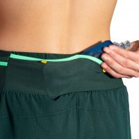 BROOKS SHORT HIGH POINT  3 POUCES 2 EN 1 CARBON ET GLACIER GREEN  Short trail brooks pas cher