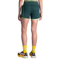 BROOKS SHORT HIGH POINT  3 POUCES 2 EN 1 CARBON ET GLACIER GREEN  Short trail brooks pas cher