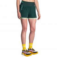 BROOKS SHORT HIGH POINT  3 POUCES 2 EN 1 CARBON ET GLACIER GREEN  Short trail brooks pas cher