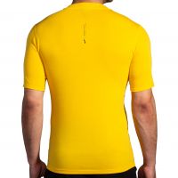 BROOKS HIGH POINT SHORT SLEEVE LEMON CHROME  Tee shirt running pas cher