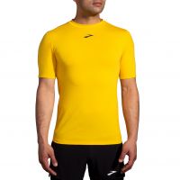 BROOKS HIGH POINT SHORT SLEEVE LEMON CHROME  Tee shirt running pas cher