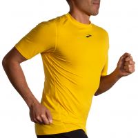 BROOKS HIGH POINT SHORT SLEEVE LEMON CHROME  Tee shirt running pas cher