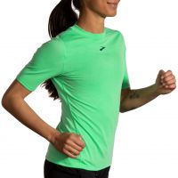 BROOKS HIGH POINT SHORT SLEEVE HYPER GREEN  Tee shirt running pas cher