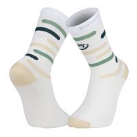 BV SPORT SOQUETTE LIGHT RUN HAUTE RIO BEIGE ET VERTE Chaussettes de running