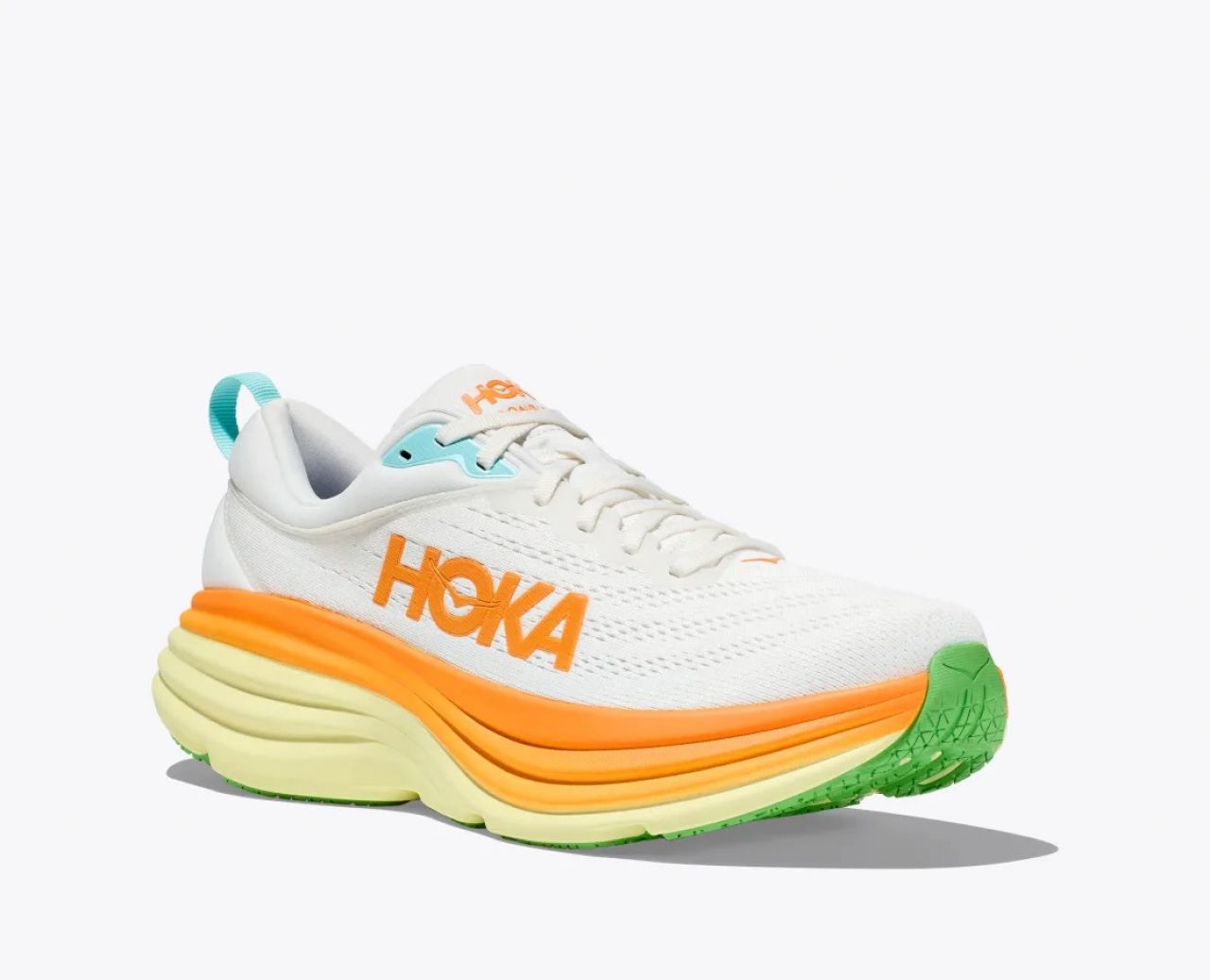 HOKA BONDI 8 MIDNIGHT BLANC DE BLANC ET SOLAR FLARE Chaussures de running