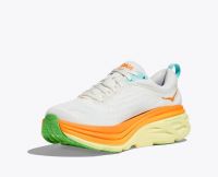 HOKA BONDI 8 MIDNIGHT BLANC DE BLANC ET SOLAR FLARE Chaussures de running pas cher