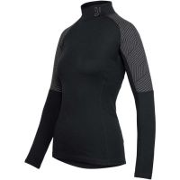 JOHAUG ELEVATE WOOL HALF ZIP NOIR Maillot laine de merinos