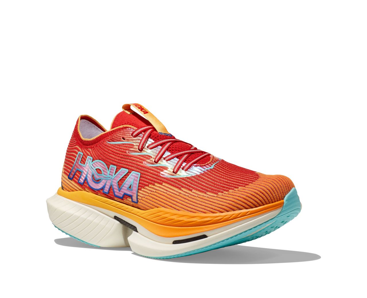 HOKA  CIELO X1 CERISE ET SOLAR FLARE Chaussures avec plaque carbone