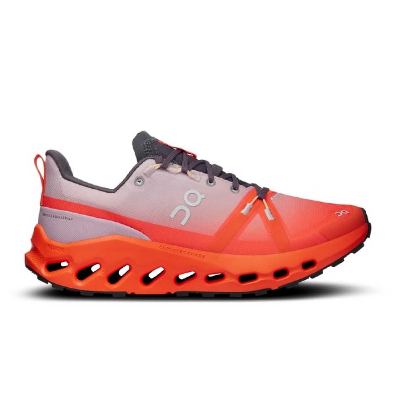 ON RUNNING CLOUDSURFER WP MAUVE ET FLAME  Chaussures de trail étanche