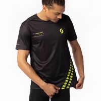 SCOTT TEE SHIRT RC SS NOIRE ET JAUNE Tee shirt running pas cher