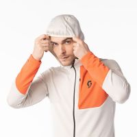 SCOTT HOODY MENS DEFINED LIGHT DUST WHITE Sweat capuche running pas cher