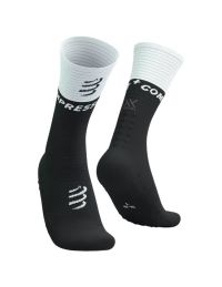 COMPRESSPORT MID COMPRESSION SOCKS V2.0 BLACK ET WHITE Chaussettes running