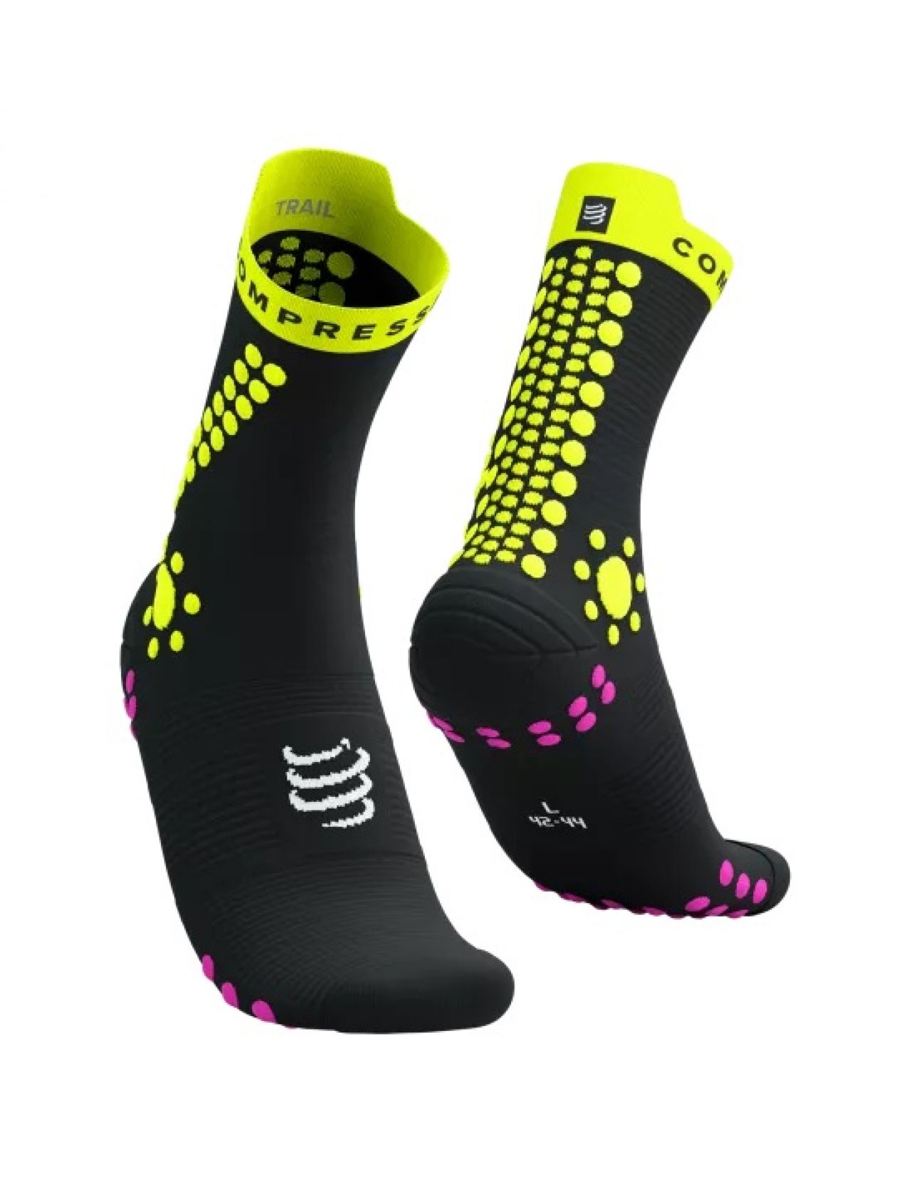 COMPRESSPORT PRO RACING SOCKS V4.0 TRAIL BLACK ET SAFE Chaussettes running