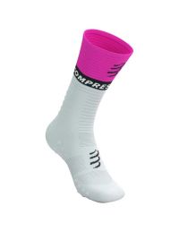 COMPRESSPORT MID COMPRESSION SOCKS V2.0  WHITE ET SAFE Chaussettes running pas cher