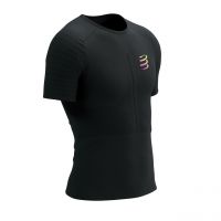 COMPRESSPORT RACING SS TEE BLACK ET SAFE  Tee shirt de running pas cher