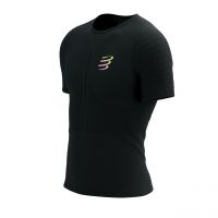 COMPRESSPORT RACING SS TEE BLACK ET SAFE  Tee shirt de running pas cher