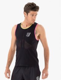 COMPRESSPORT PRO RACING SINGLET BLACK ET SAFE  Débardeur de running pas cher