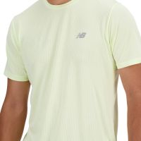 NEW BALANCE ATHLETICS T SHIRT LIME LIGHT HEATHER  Tee Shirt de running pas cher