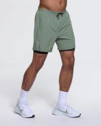 DAEHLIE SHORT RUN 2 EN 1 DARK FOREST  Short Running pas cher