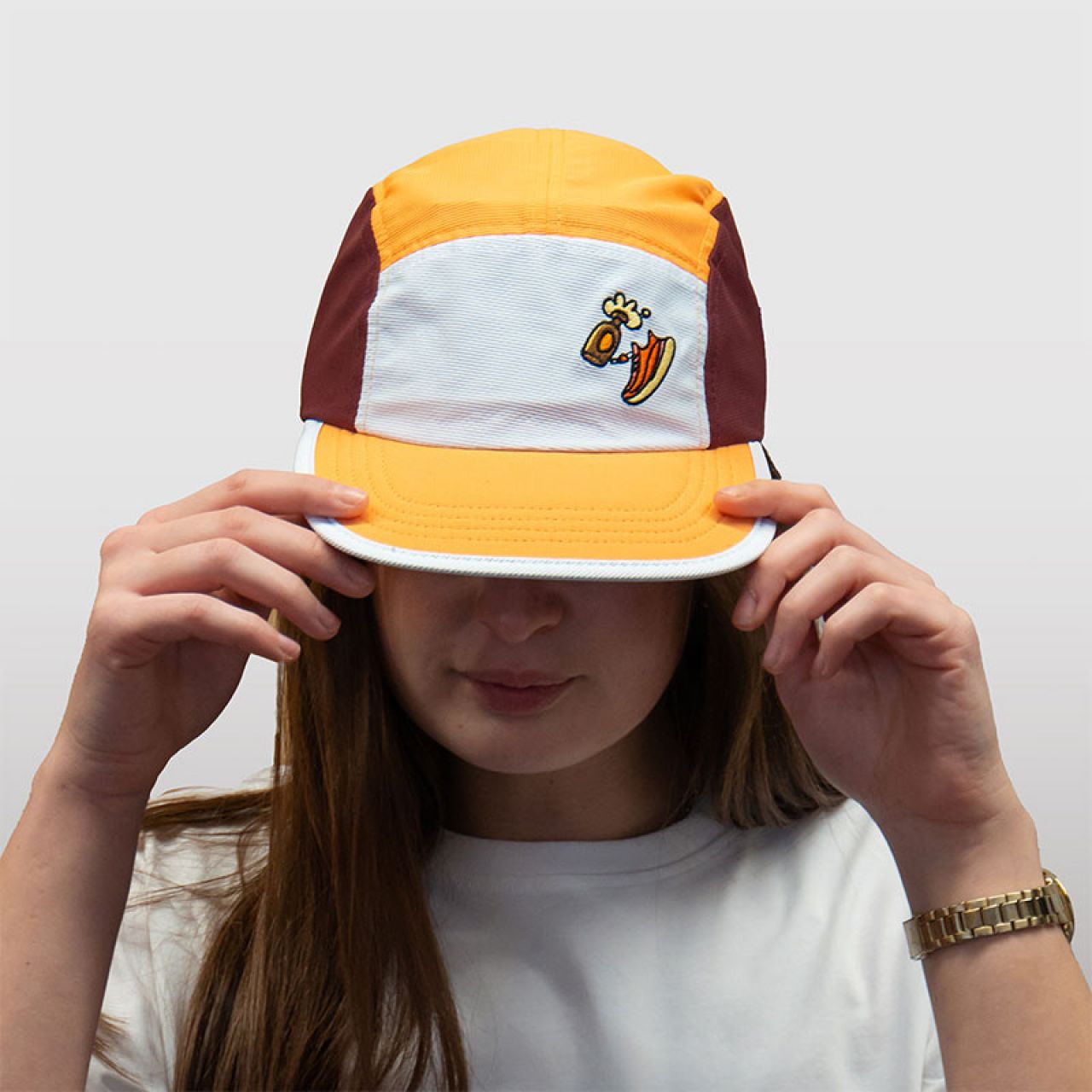 CASQUETTE 5 PANEL "DBDB" ORANGE BORDEAUX