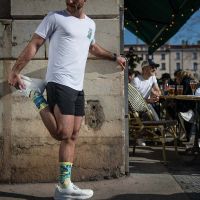 T-SHIRT TECHNIQUE "DBDB" BLANC pas cher