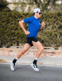 COMPRESSPORT RACING SS TEE DAZZING BLUE  Tee shirt de running pas cher